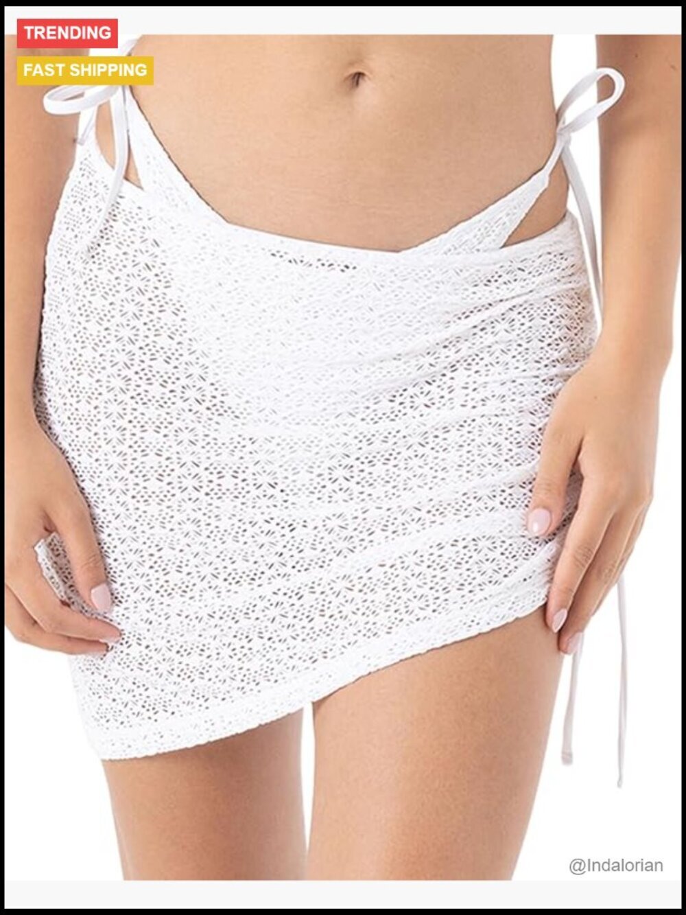 Women's Crochet Skirt Cover-up - Lightweight Open-Knit Beach Cover Up